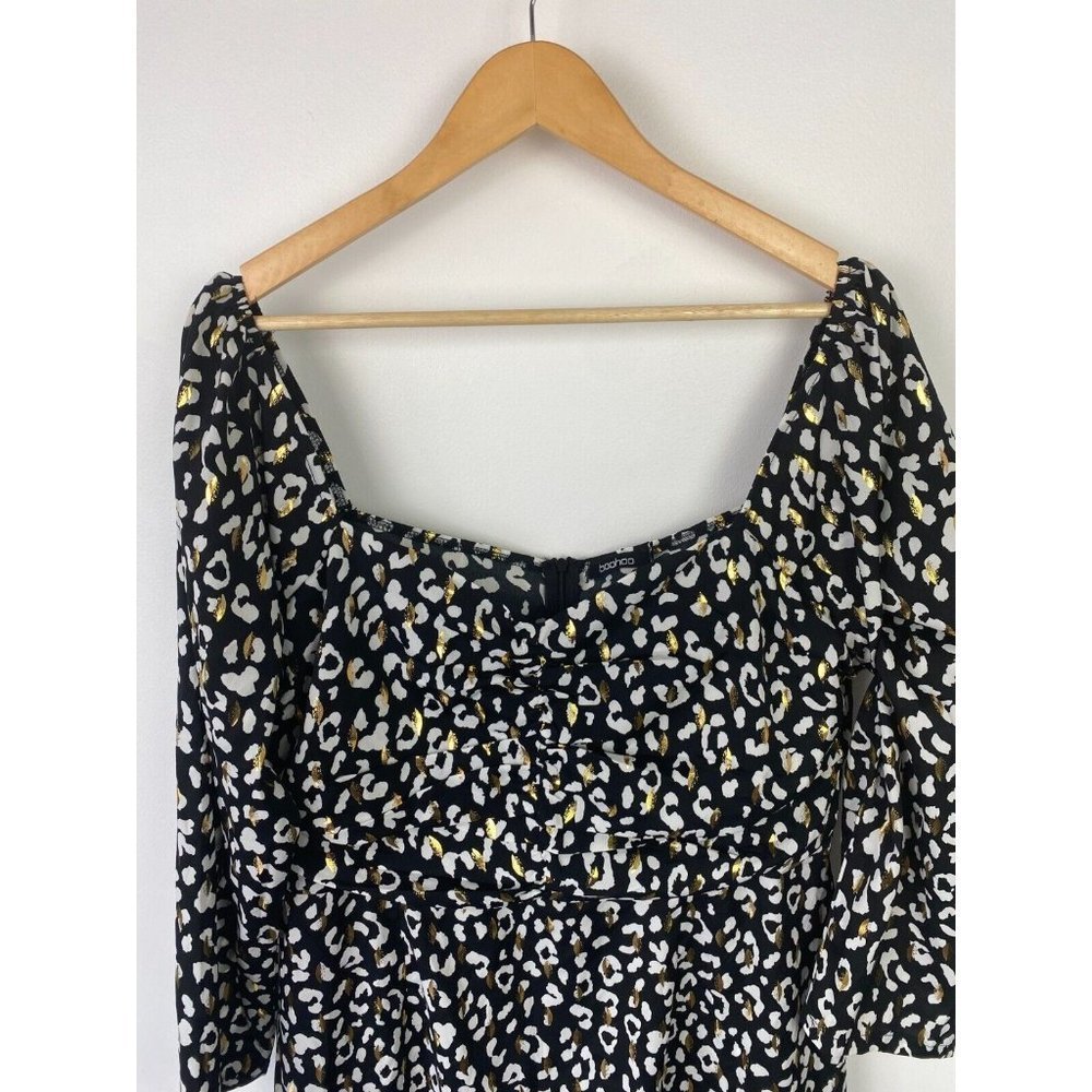 Boohoo Size 18 Women's Dress Cocktail Party Animal Print Knee Length - Picture 2 of 8